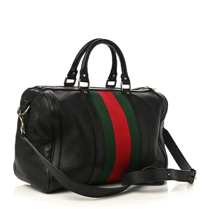 Gucci Calfskin Vintage Web Medium Boston Black 3 of 15