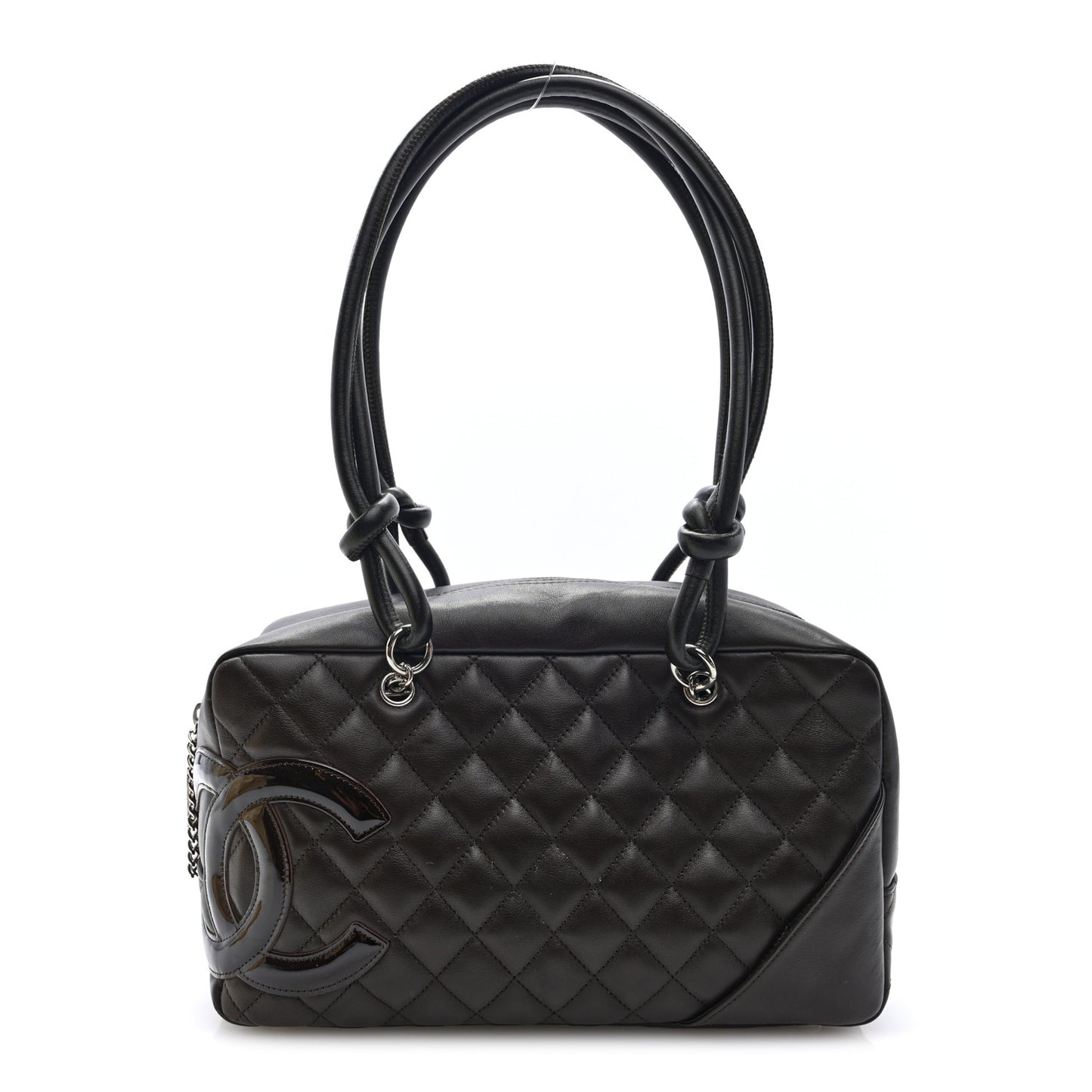 Calfskin Quilted Large Cambon Bowler Brown