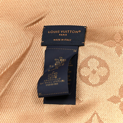 Louis Vuitton Silk Wool Monogram Shawl Caramel 3 of 4