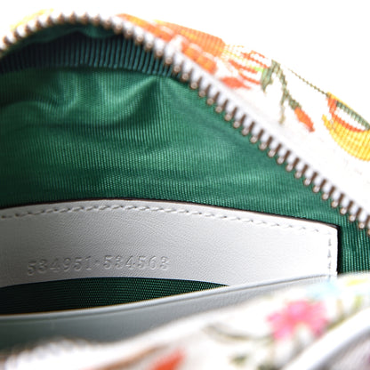 Gucci Canvas Flora Floral Trapuntata Mini Zumi Dome Shoulder Bag White 6 of 9