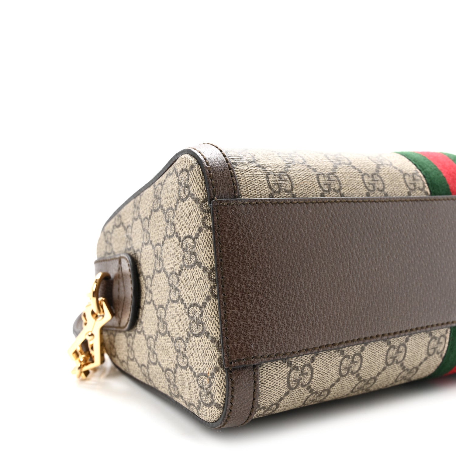 Gucci GG Supreme Monogram Web Medium Ophidia Boston Brown 9 of 10