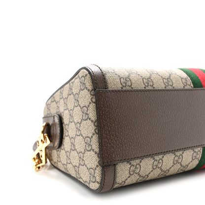 Gucci GG Supreme Monogram Web Medium Ophidia Boston Brown 9 of 10