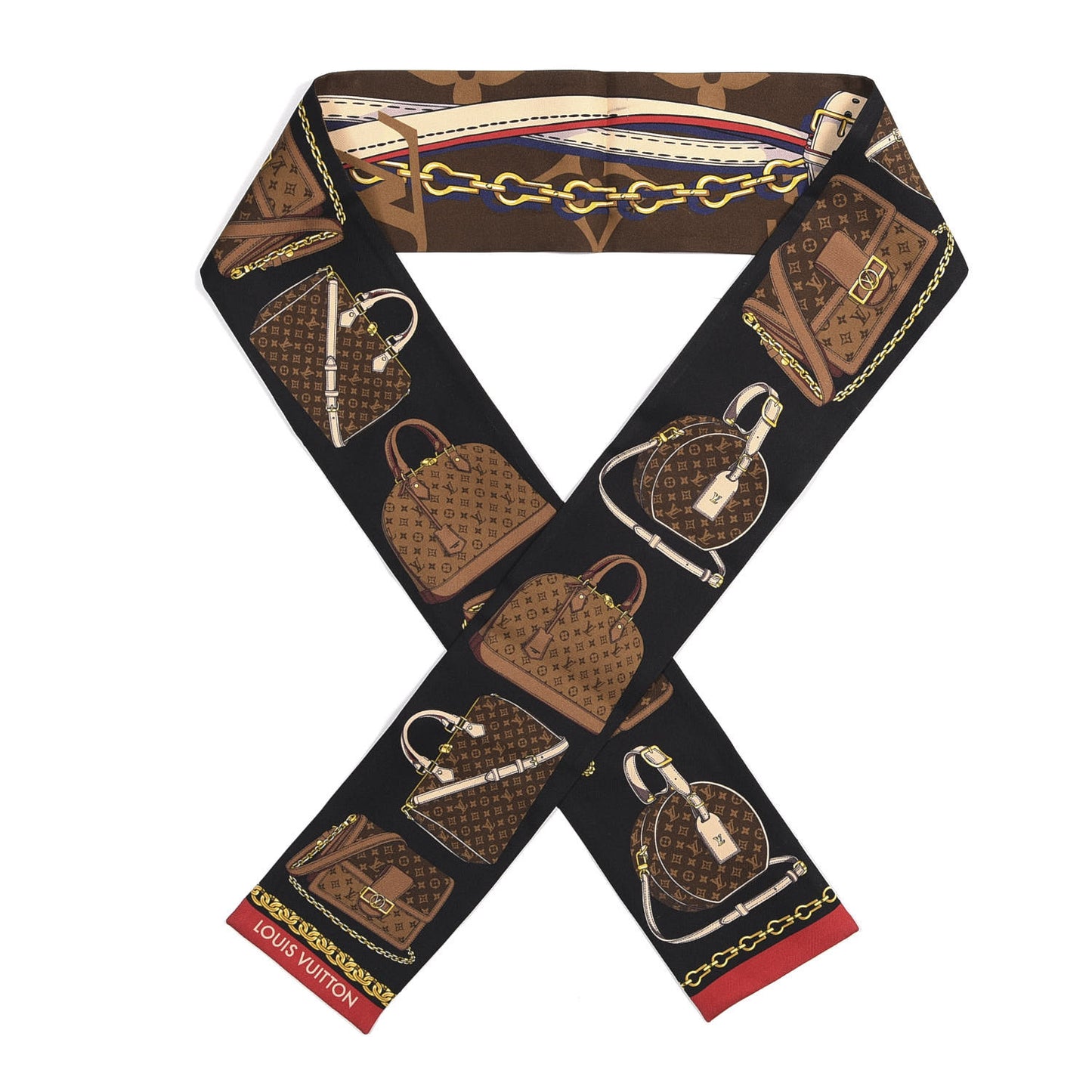 Silk Monogram Tribute To Bandeau Brown