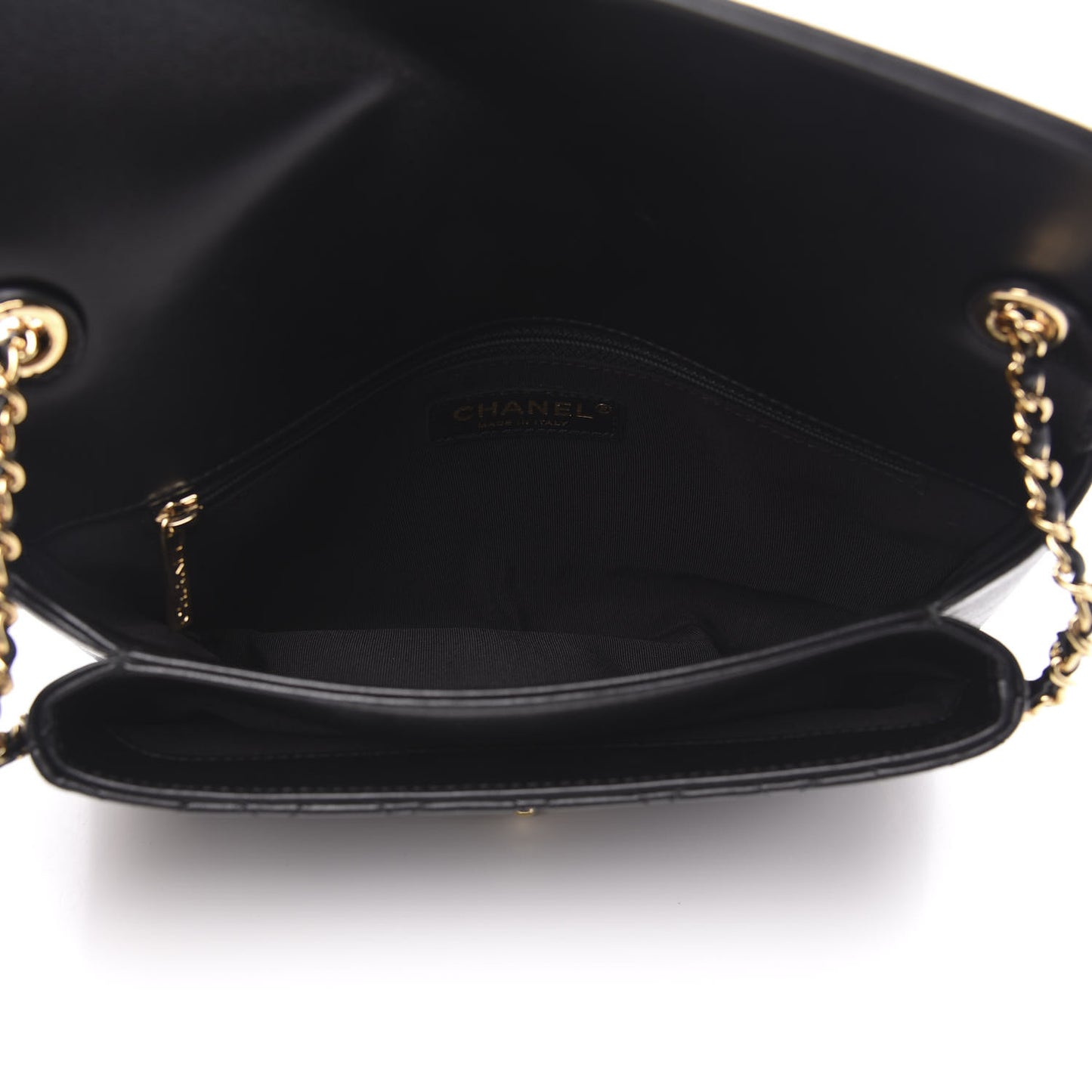 Lambskin Quilted Large CC Unchained Crossbody Black