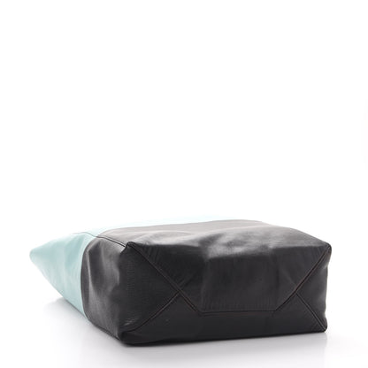 Celine Lambskin Vertical Bi-Cabas Blue Black 4 of 21