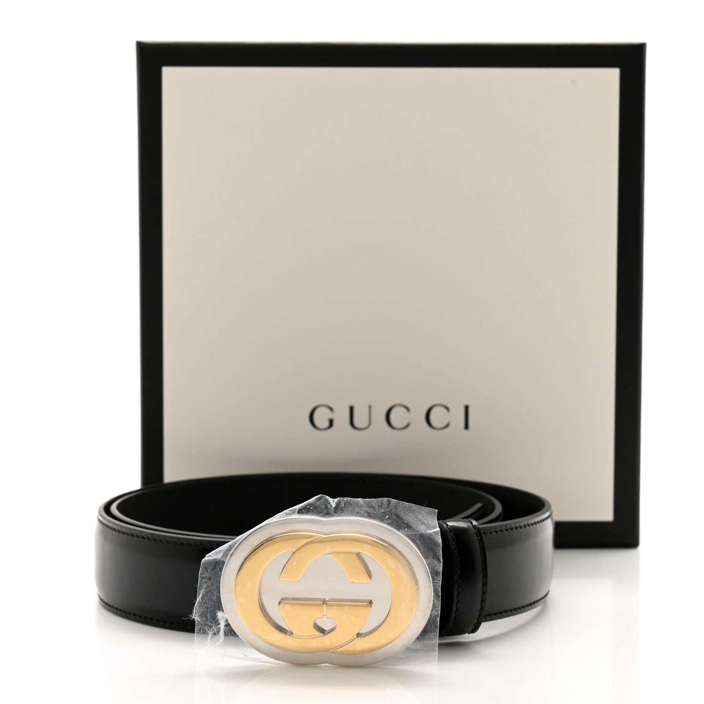 Calfskin Interlocking G Belt 85 34 Black