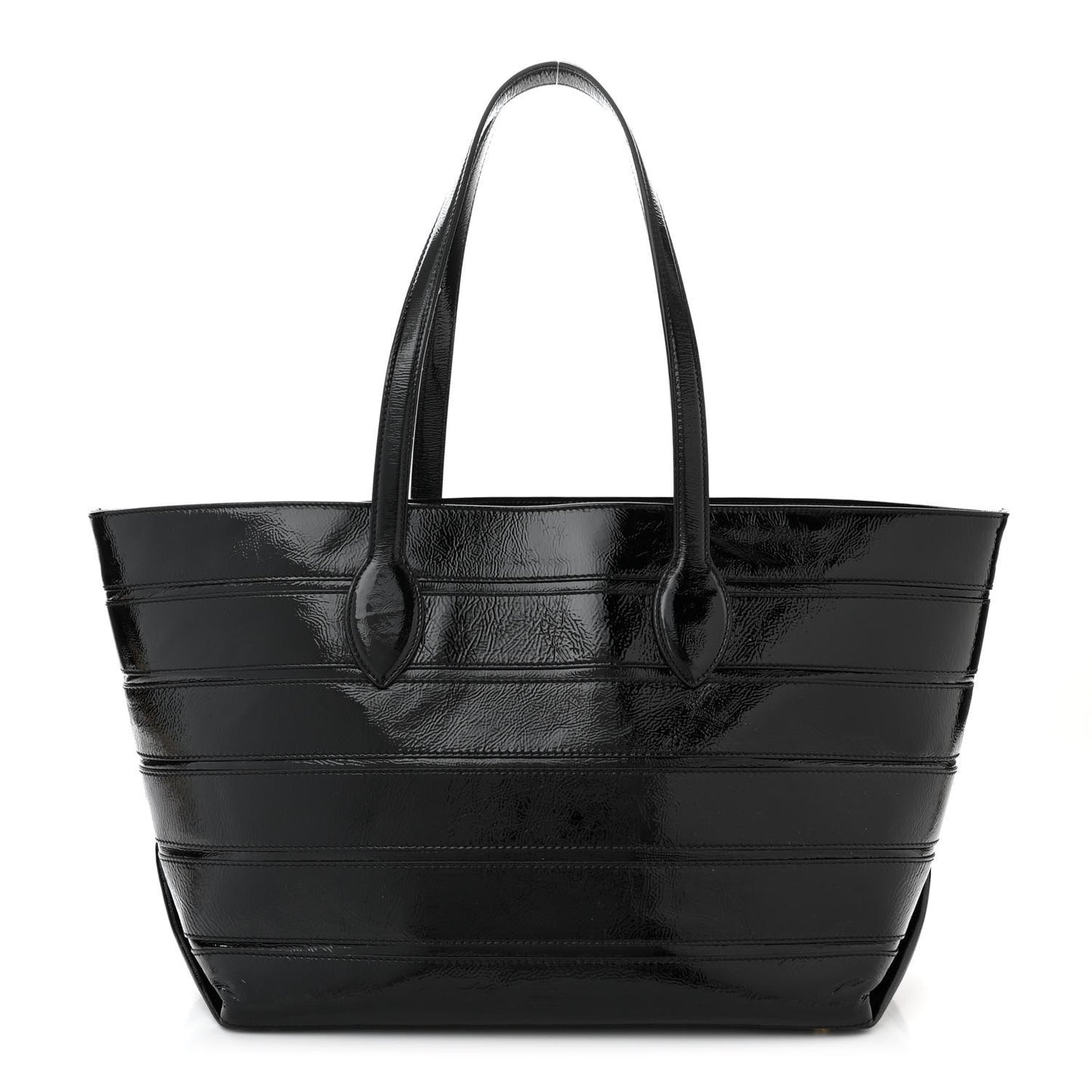 Patent Calfskin Florence Tote Black