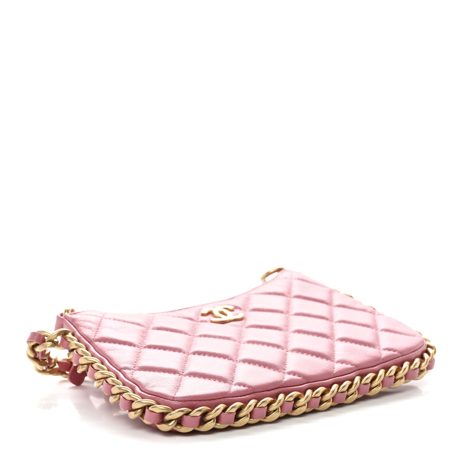 Chanel Lambskin Quilted Chain Around Top Handle Mini Bag Pink 4 of 11