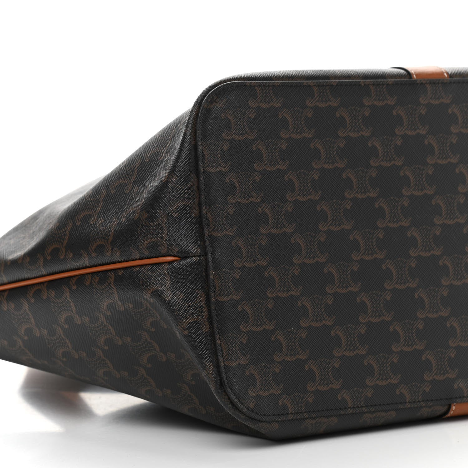 Celine Triomphe Canvas Calfskin Medium Cabas Bag Tan 10 of 13