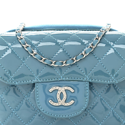 Chanel Patent Brilliant Mini Flap WOC Bag Blue 9 of 11