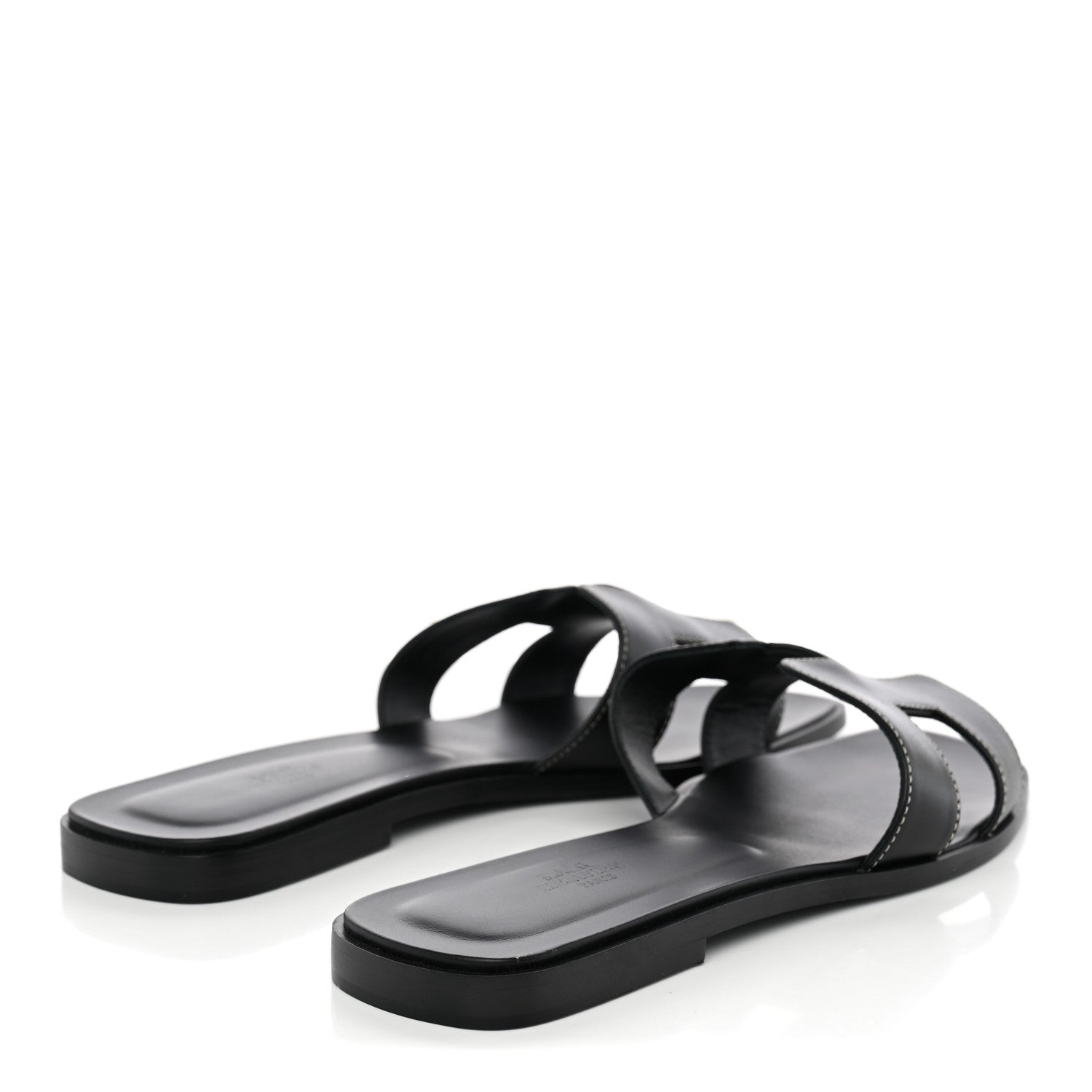 Hermes Box Calfskin Oran Sandals 41 Black 4 of 10