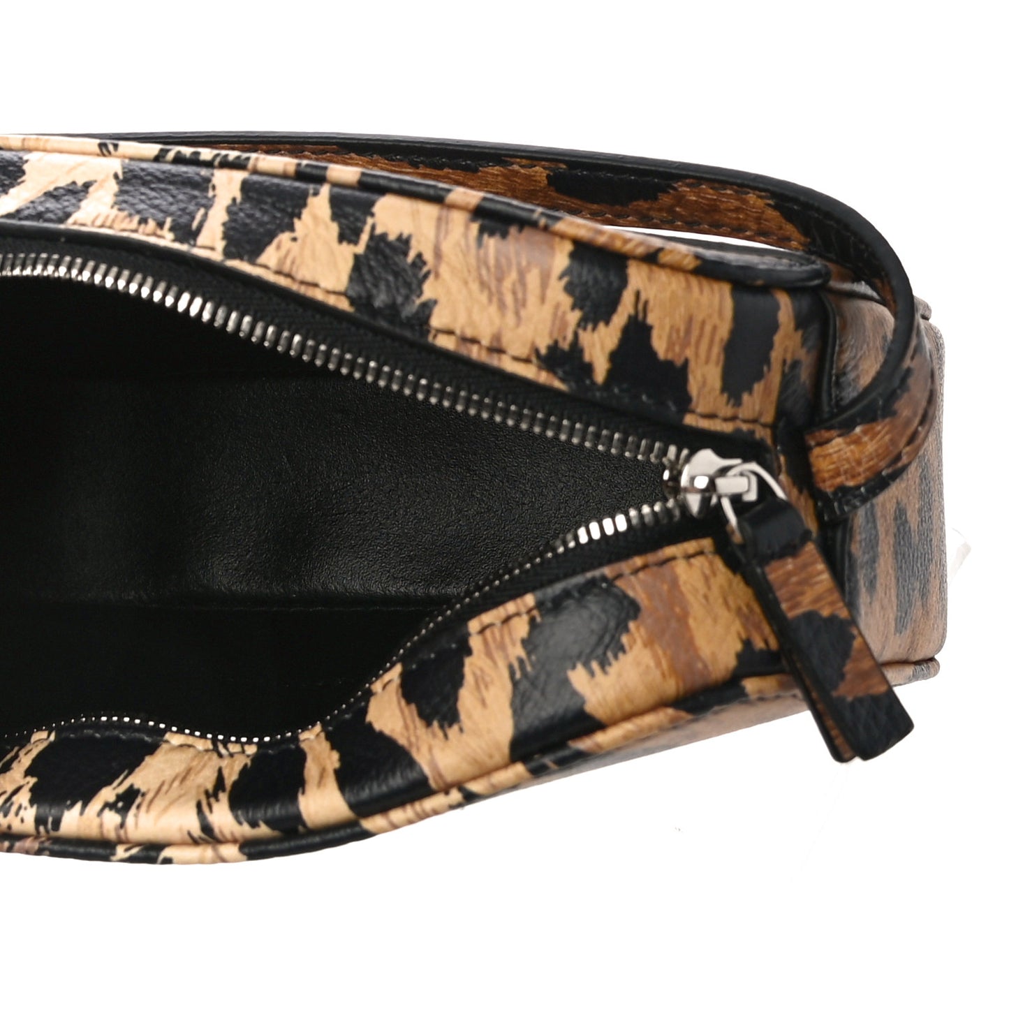 Calfskin Printed Leopard XS Everyday Camera Bag Beige White