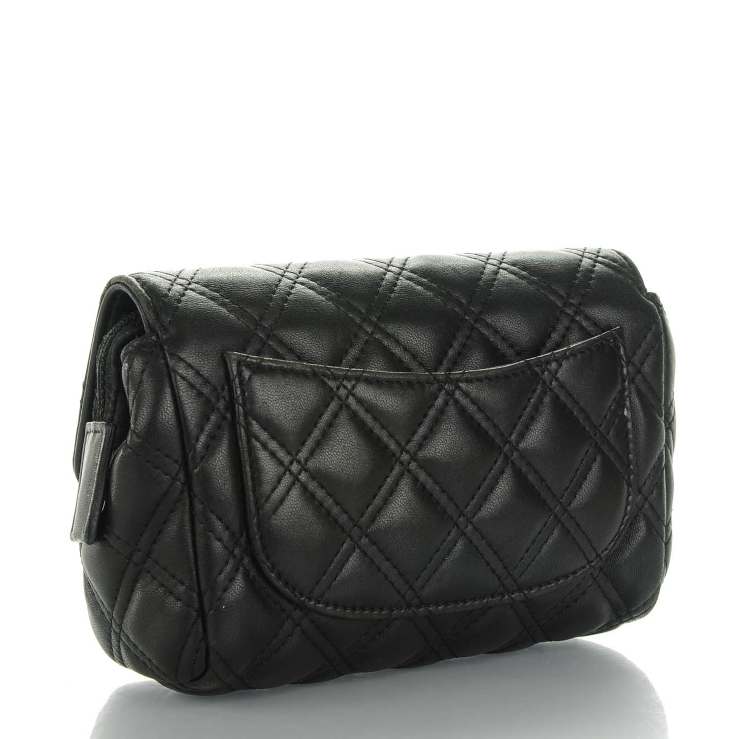 Chanel Lambskin Quilted Flap Cosmetic Case Black 3 of 7