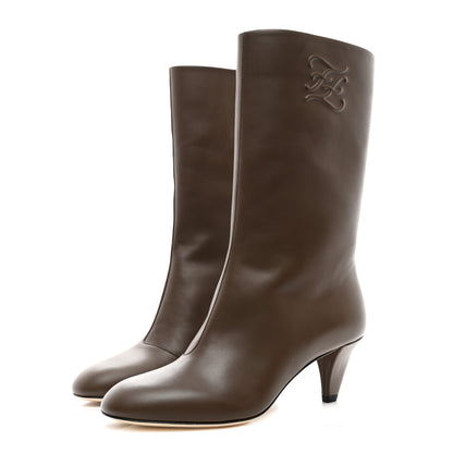 Fendi Vitello Karligraphy Tall Boots 36 Brown 3 of 8