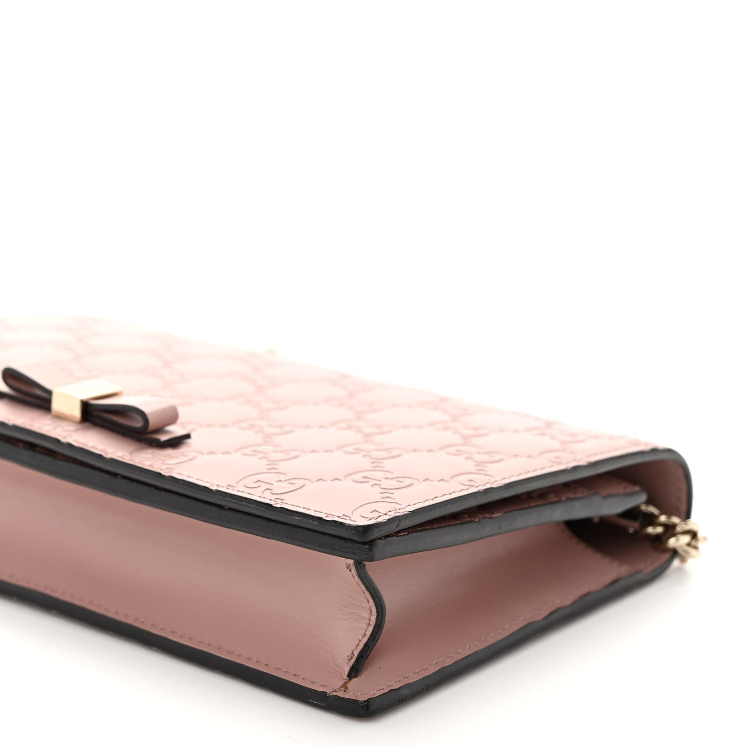 Gucci Guccissima Signature Bowy Chain Wallet Dark Cipria 9 of 10