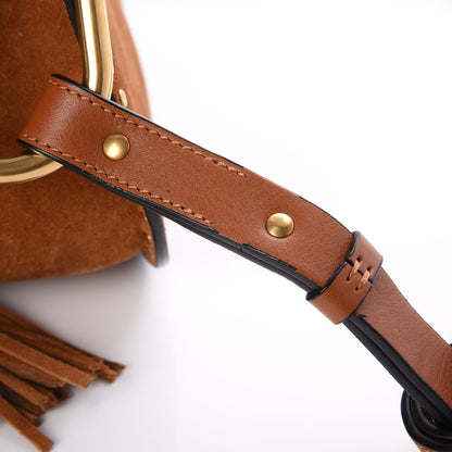 Chloe Suede Calfskin Braided Mini Hudson Shoulder Bag Caramel 8 of 8