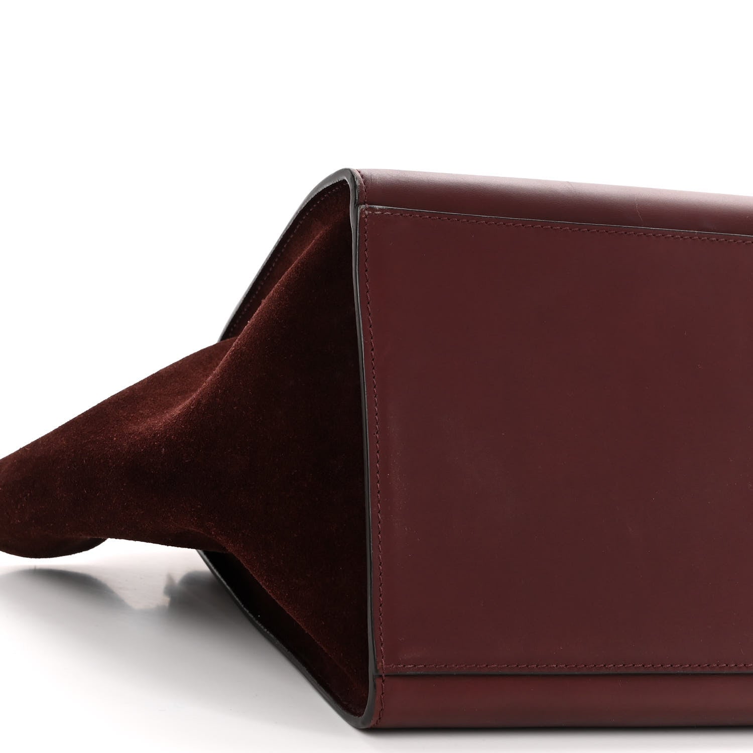 Celine Smooth Calfskin Suede Medium Trapeze Burgundy 8 of 10