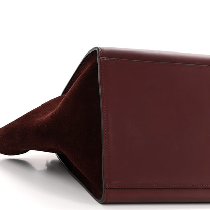 Celine Smooth Calfskin Suede Medium Trapeze Burgundy 8 of 10