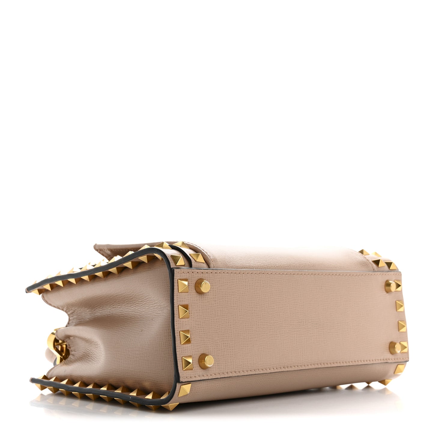 Vitello Small Rockstud Alcove Top-Handle Bag Rose Cannelle