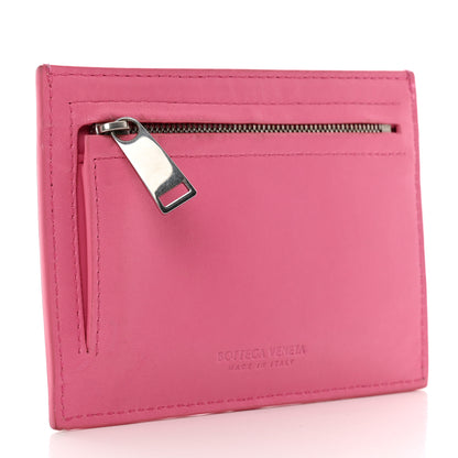 Bottega Veneta Nappa Intrecciato Zip Card Holder Pink 3 of 7