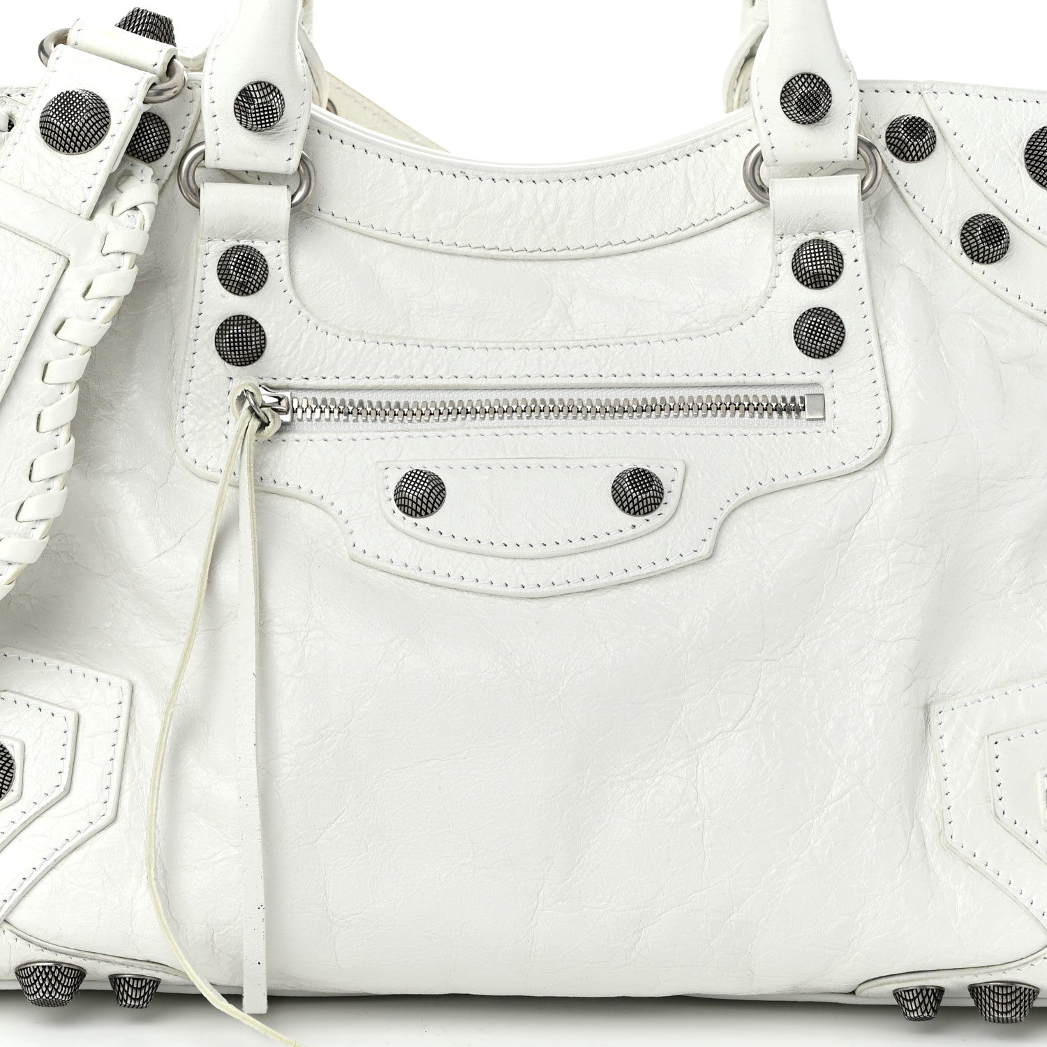 Balenciaga Agneau Arena Neo Cagole City Handbag Optic White 9 of 14