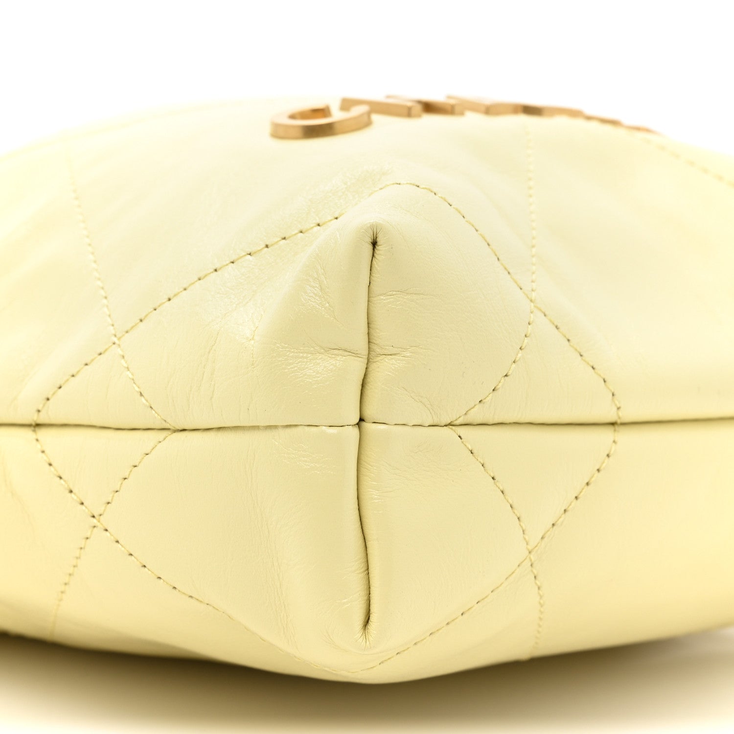 Chanel Shiny Calfskin Quilted Mini Chanel 22 Light Yellow 9 of 9