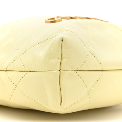 Chanel Shiny Calfskin Quilted Mini Chanel 22 Light Yellow 9 of 9