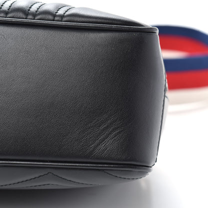 Gucci Calfskin Matelasse Sylvie Web Small GG Marmont Top Handle Shoulder Bag Black 11 of 11