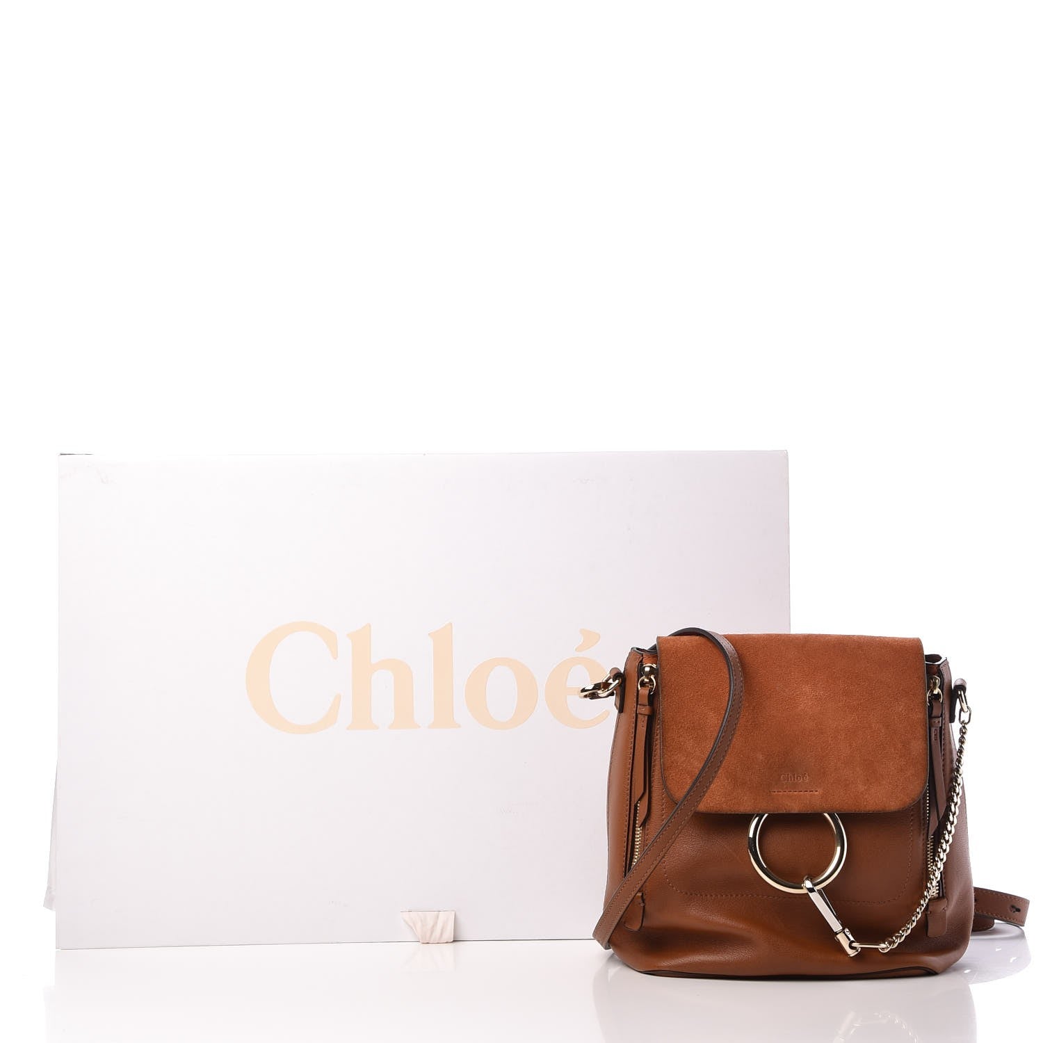 Chloe Suede Calfskin Small Faye Backpack Tan 8 of 8
