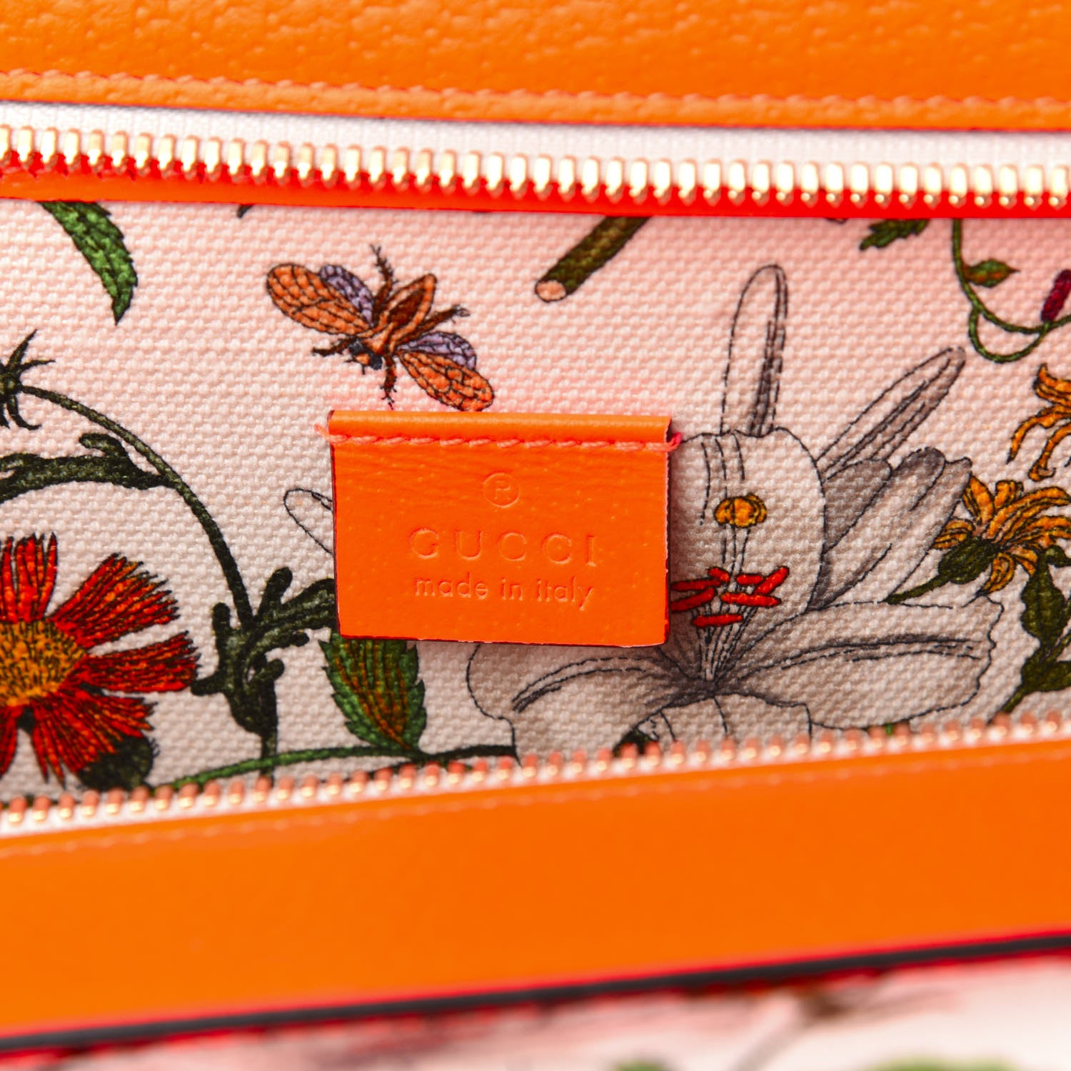 Gucci Canvas Medium Flora Tote White Multicolor Orange Fluo 6 of 10