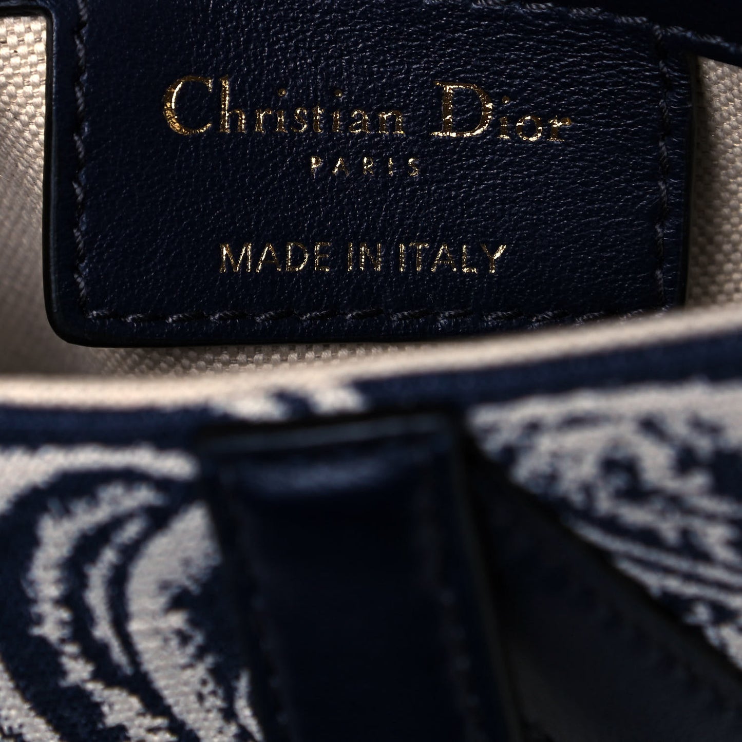 Canvas Reverse Embroidered Toile De Jouy Saddle Bag Blue