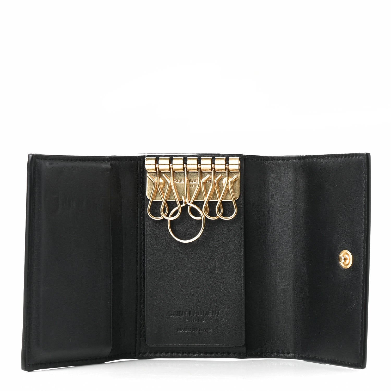 Saint Laurent Calfskin Key Holder Pouch Black 5 of 7