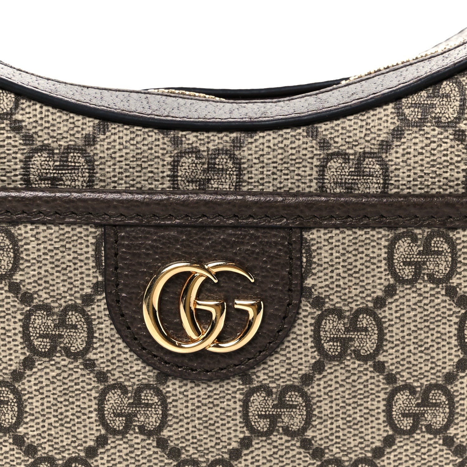 Gucci GG Supreme Monogram Textured Dollar Calfskin Small Ophidia Shoulder Bag Beige Ebony New Acero 8 of 11