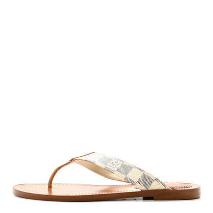 Louis Vuitton Damier Azur Sunny Flat Thong Sandals 38 1 of 9