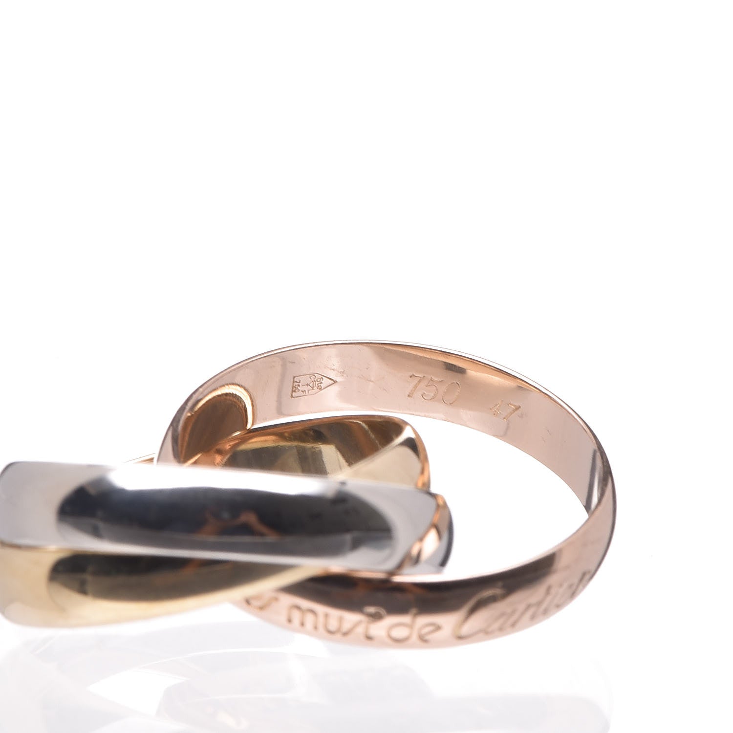 Cartier 18K Pink Yellow White Gold Classic Les Must De Trinity Ring 47 4 4 of 4