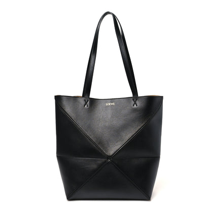 Loewe Shiny Calfskin Medium Puzzle Fold Tote Black 1 of 9