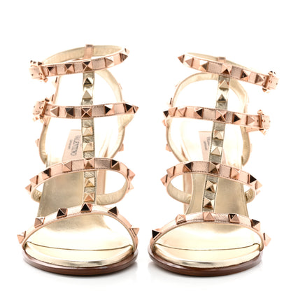 Valentino Garavani Metallic Nappa Rockstud 90mm Caged Sandals 38 Rame Platino 2 of 12