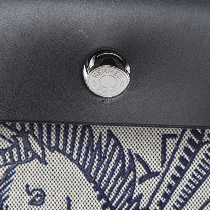 Hermes Vache Hunter Toile Pegase Pop Herbag Zip Retourne 31 PM Bleu Indigo 12 of 14