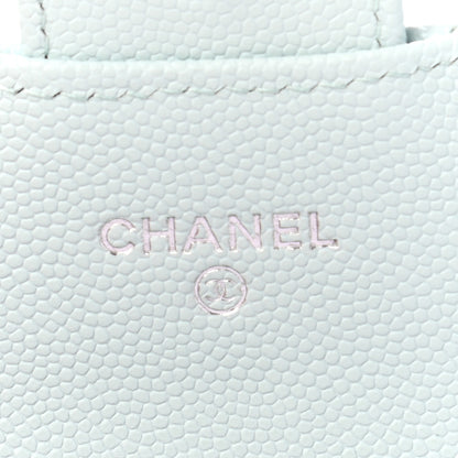 Chanel Caviar Quilted Flap Card Holder Wallet Light Blue 6 of 8