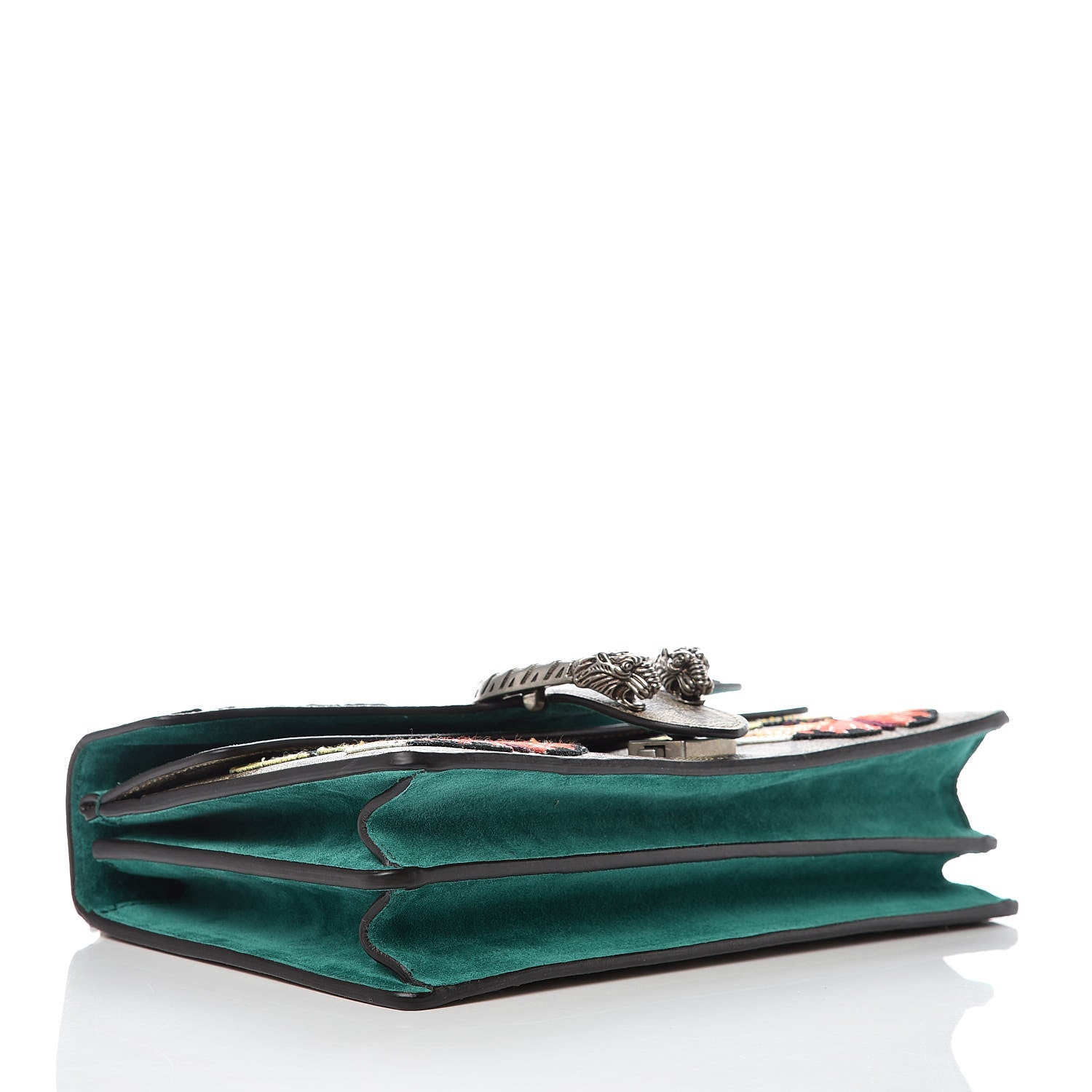 Gucci GG Supreme Monogram Willow Hill Embroidered Small Dionysus Shoulder Bag Emerald 4 of 10