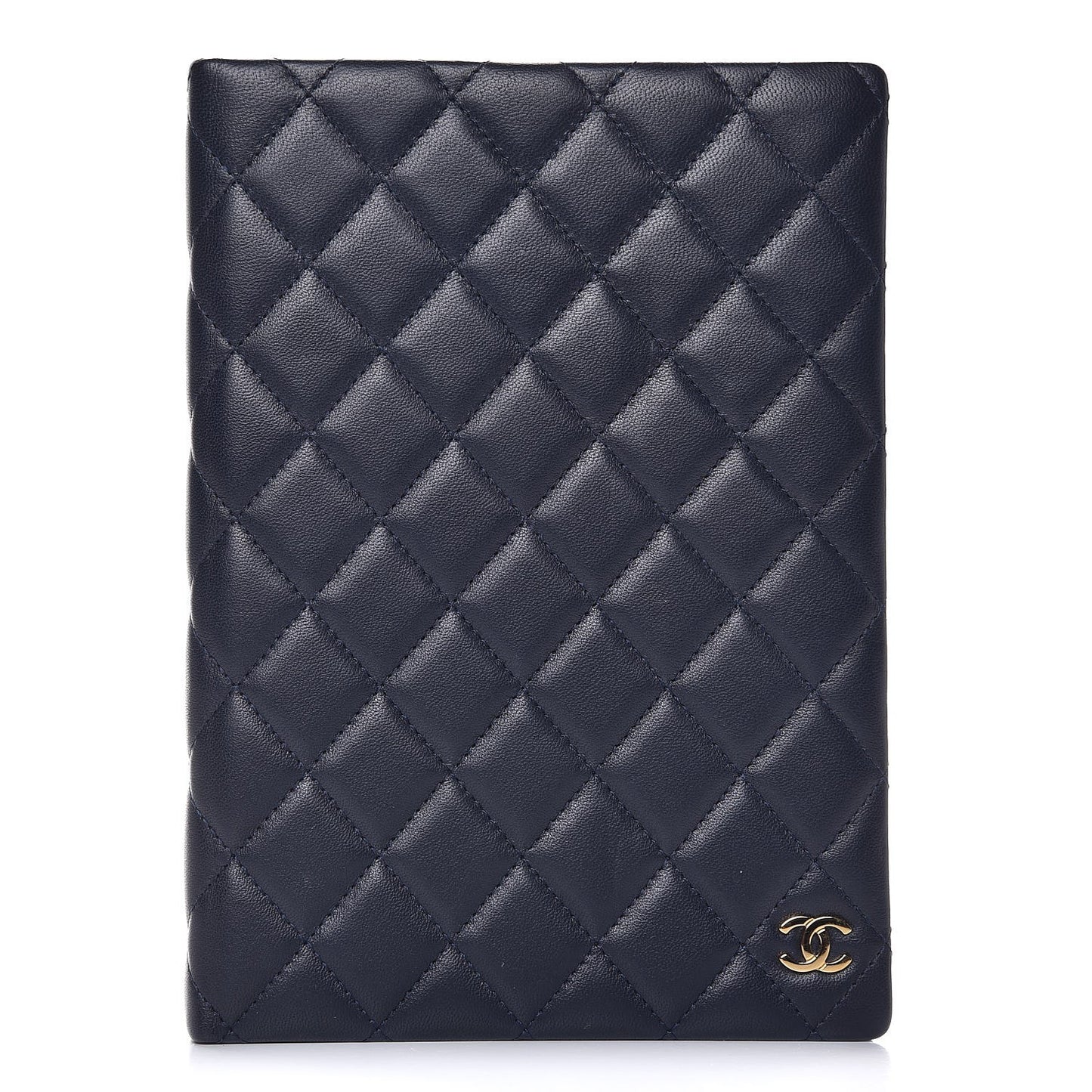 Lambskin Quilted Notebook Navy