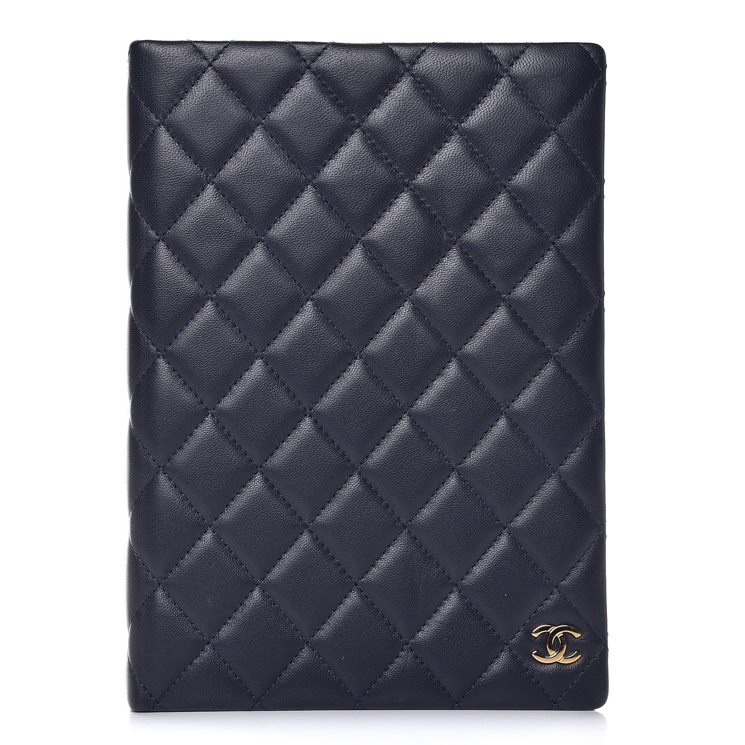 Chanel Lambskin Quilted Notebook Navy 1 of 5
