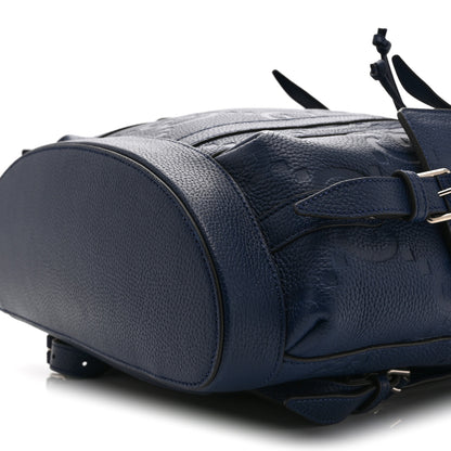Gucci Piuma Calfskin Jumbo GG Embossed Double Buckle Backpack Navy 11 of 11