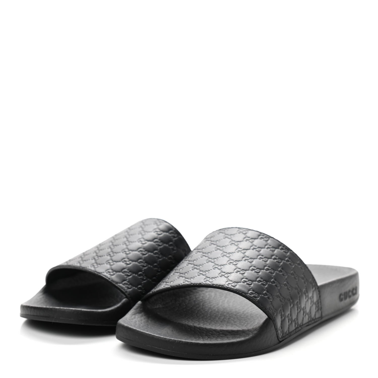 Gucci Microguccissima Slide Sandals 39 Black 3 of 8