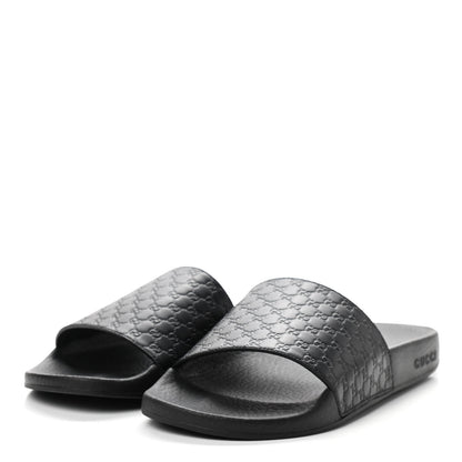 Gucci Microguccissima Slide Sandals 39 Black 3 of 8