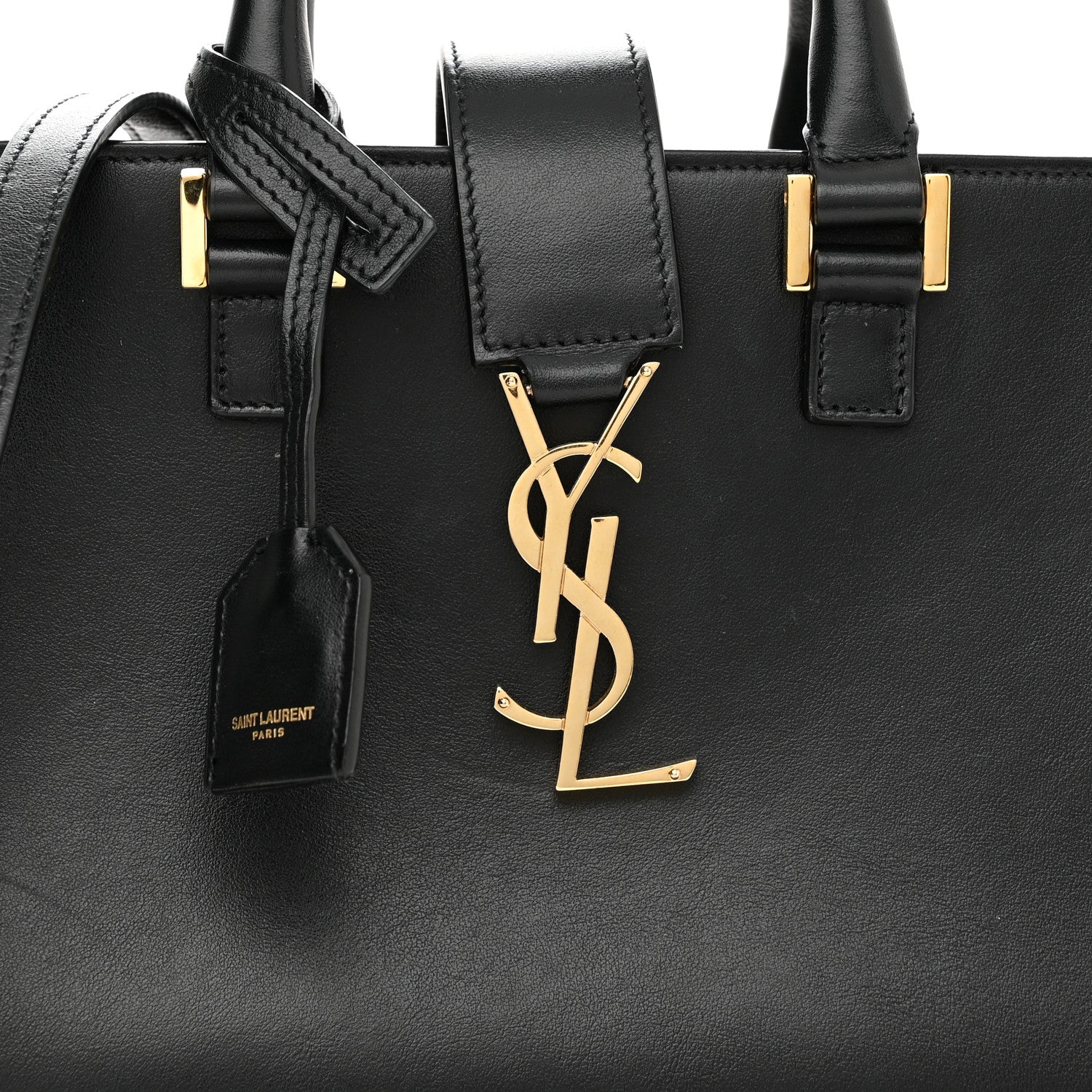 Saint Laurent Calfskin Monogram Baby Cabas Black 7 of 12