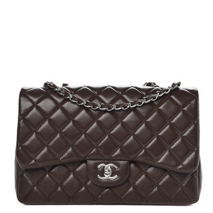 Chanel Caviar Quilted Jumbo Single Flap Dark Brown 1 of 10