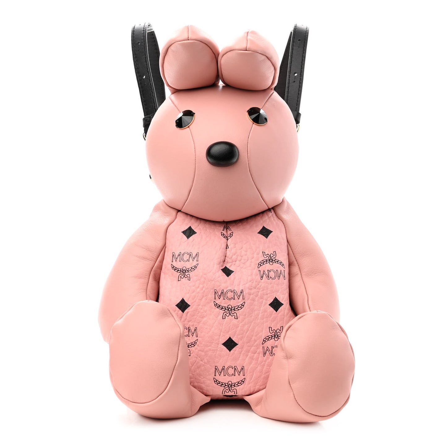 Calfskin Visetos Rabbit Zoo Doll Backpack Soft Pink