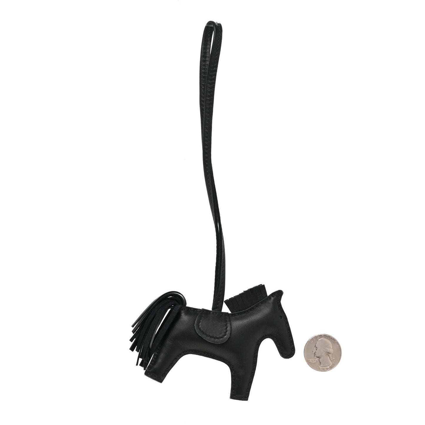 Milo Lambskin Grigri Rodeo Horse Bag Charm PM So Black