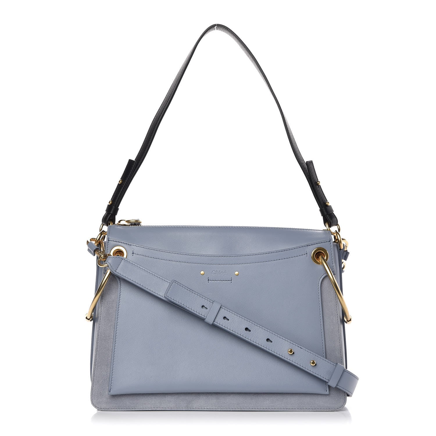 Chloe Calfskin Suede Medium Roy Bag Washed Blue 1 of 10
